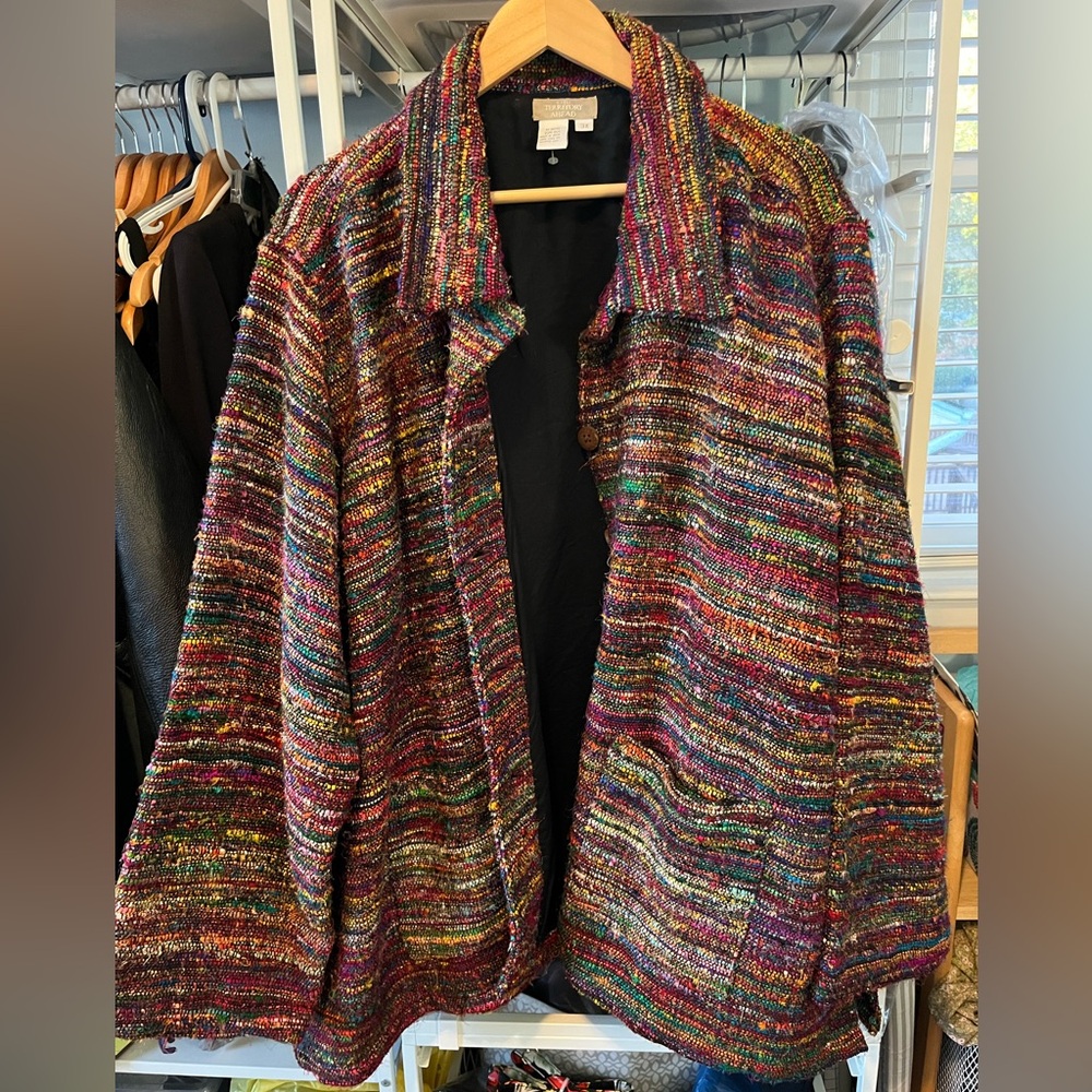 SILK Coat of Many Colors Blazer/Jacket Size 3X